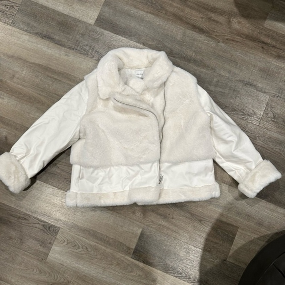 Womens white Plus SizeXL Nine West Faux Fur Faux leather waist